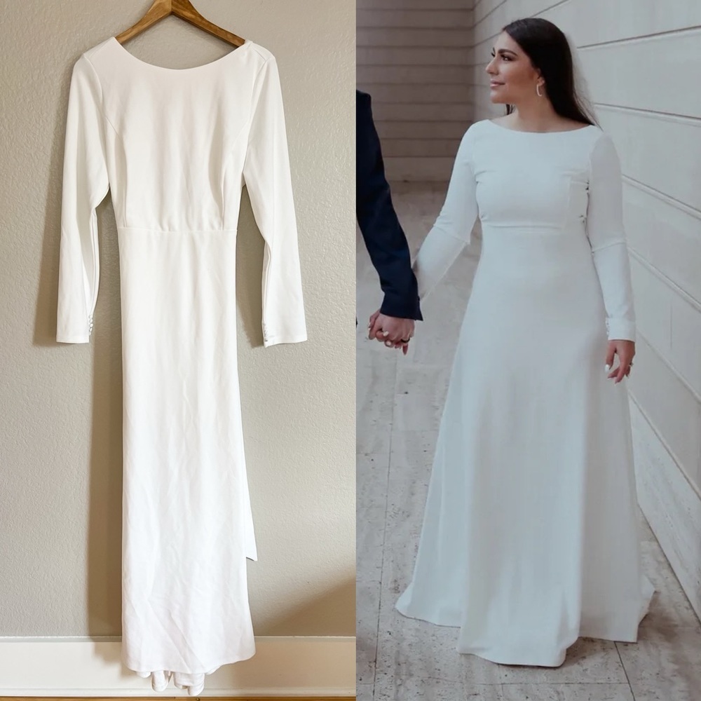 Iconic Love Story White Backless Long Sleeve Maxi Dress